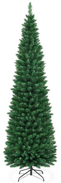 COSTWAY Künstlicher Weihnachtsbaum, 270cm, mit 1500 PVC Nadeln, Metallständer