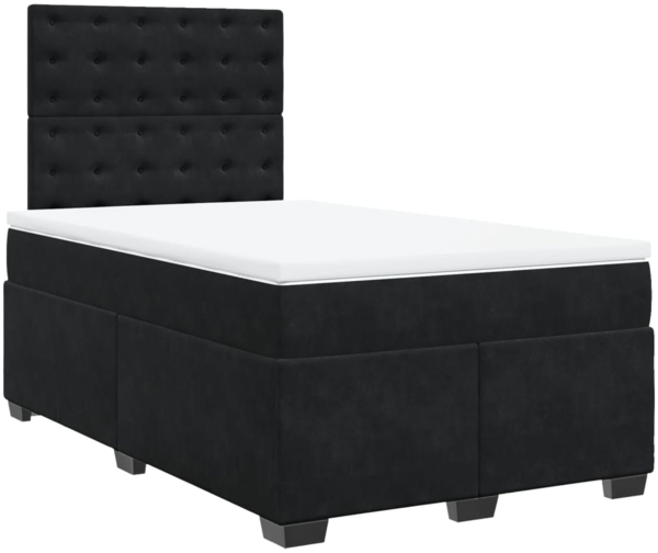 vidaXL Boxspringbett mit Matratze Schwarz 120x190 cm Samt 3290872