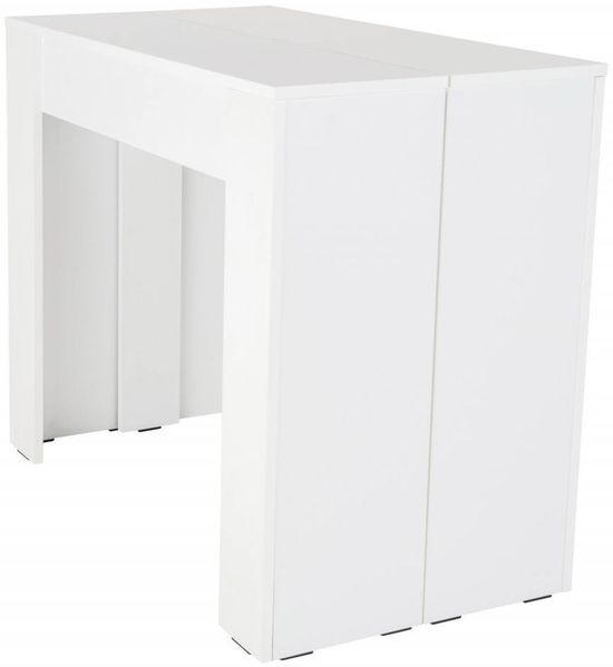 Dmora Ausziehbarer Tisch Ananda, Tisch mit Verlängerungen, Mehrzweckkonsole, Ausziehbarer Esstisch für bis zu 10 Sitzplätze, 51/237x90h78 cm, Mattes Weiß Bild 6
