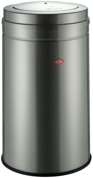 WESCO 350931-03 BIG SWING Abfallsammler in NEUSILBER mit 120 Liter Abfallvolumen und Schwingdeckel / Mülleimer