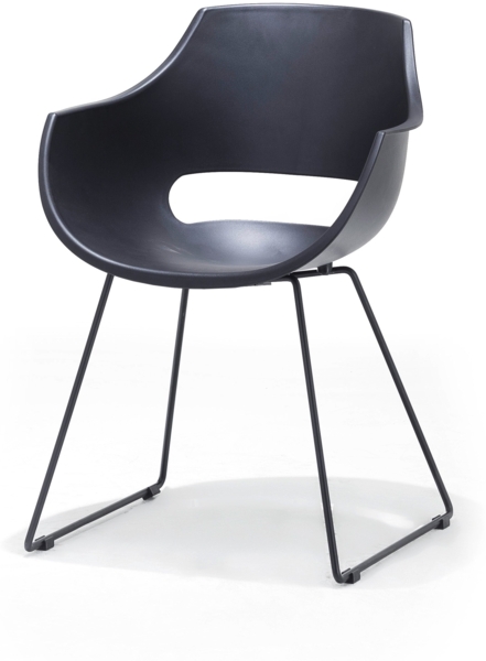 4er Set Schalenstuhl Rockville II - Schwarz / Schwarz