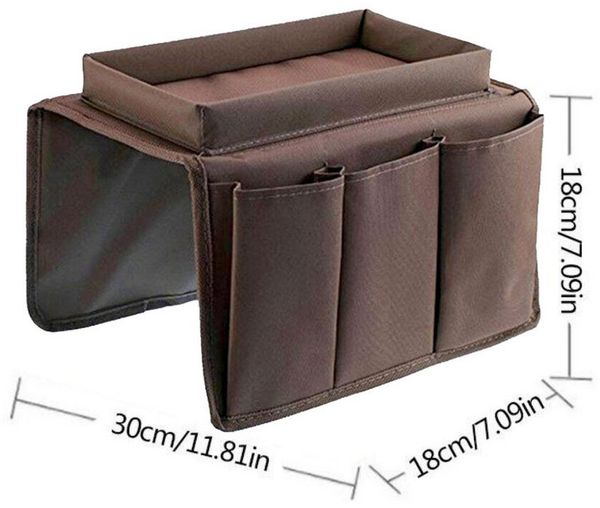 PRIISF Tablett Sofatablett Armlehne Organizer Tasche Anti-Rutsch Couch Getränkehalter, Oxford, (Couch Sessel Stuhl hängen Aufbewahrungstasche, Tablett Couch Ablage für Sofalehne Praktische Sofa Ablage), Faltbar Sofa Tablett für Buch, Magazin, Handy, Fe...