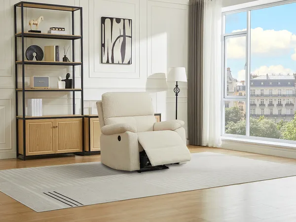 Vente-unique - LUNANO Sessel Stoff Beige - B 89 cm x H 102 cm x L 91 cm