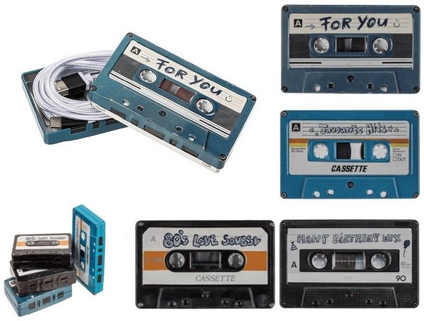 WestCraft Aufbewahrungsdose Vorratsdose Retro 10cm Kasette 2cm flach als Retro Cassette Nostalgie (4 St), kleine Vintage Blech-Dose mit Deckel, für Utensilien / Zigaretten