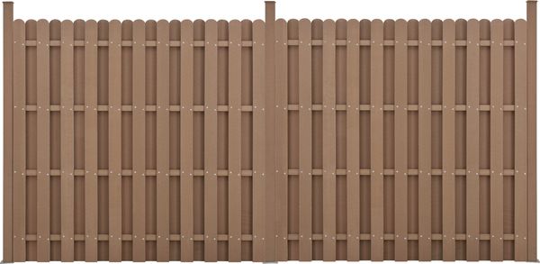WPC Gartenzaun Langero 185x376 cm Braun neu. holz