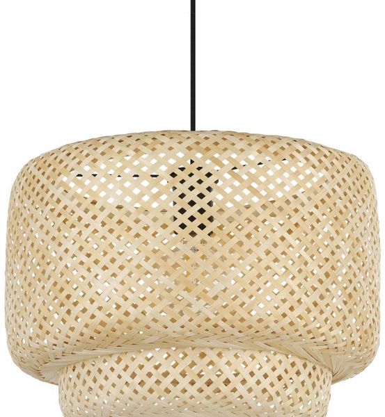 Eglo 43868 NATURE Hängeleuchte HETTONLE Holz natur E27 1X40W H:110cm Ø42cm dimmbar