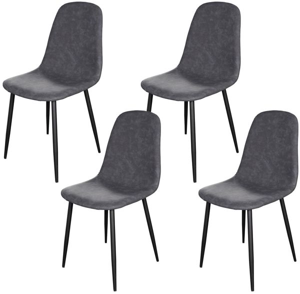 HTI-Living Savannah Antikgrau Esszimmerstuhl Kunstleder 4er Set