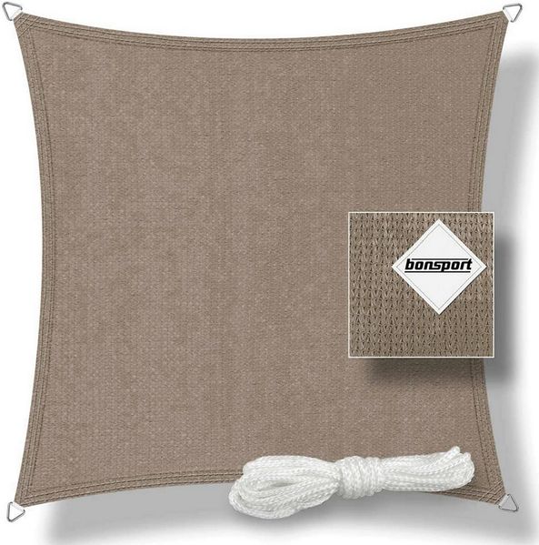 Sonnensegel Quadrat, HDPE 2x2 m, taupe