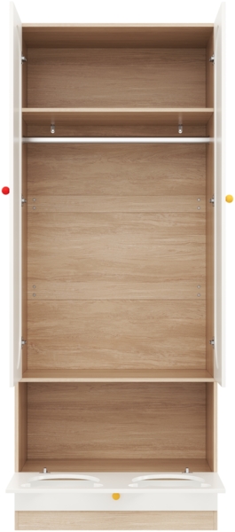 Kinderkleiderschrank mit Haustierbereich, Bärchen-Aussparung & Ablagen, vertikale Aufbewahrung, Kindermöbel, platzsparend Bild 10