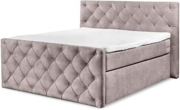 Boxspringbett SANSIBAR ITZEHOE LF 180x200 cm rosa Box-Spring-Bett Doppelbett