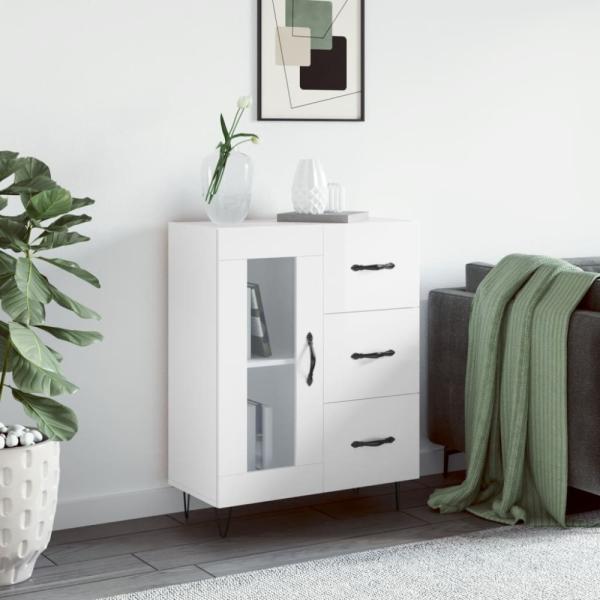 vidaXL Sideboard Hochglanz-Weiß 69,5x34x90 cm Holzwerkstoff 828038