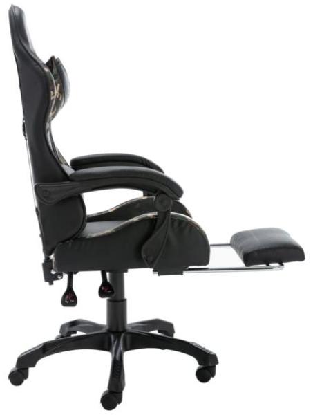 vidaXL Gaming-Stuhl mit Fußstütze Schwarz und Tarnmuster Kunstleder 320096 Bild 7