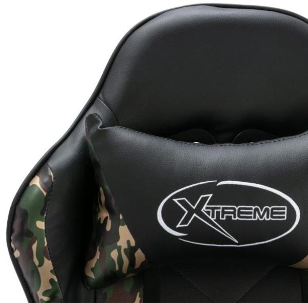 vidaXL Gaming-Stuhl mit Fußstütze Schwarz und Tarnmuster Kunstleder 320096 Bild 12