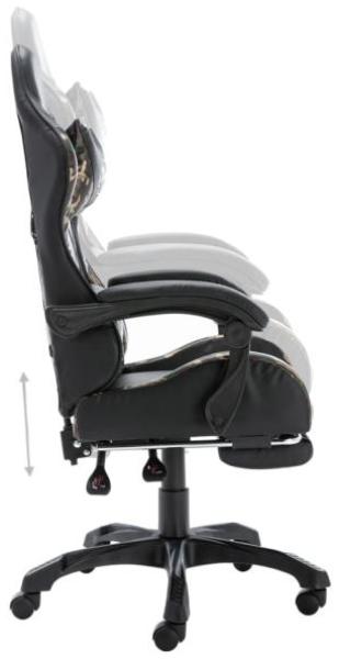 vidaXL Gaming-Stuhl mit Fußstütze Schwarz und Tarnmuster Kunstleder 320096 Bild 8
