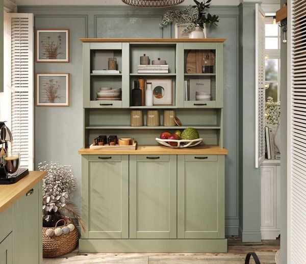 Home affaire Küchenbuffet Teramo Breite/Höhe 126/181 cm, mit Metallgriffen