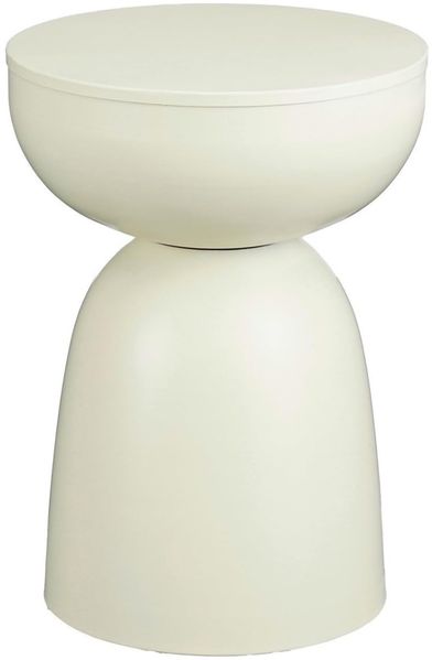 MICA Decorations Elliot Beistelltisch – Beistelltisch Rund H45 x Ø32 cm – Wohnzimmer Tisch oder Nachttisch – Eisen mit Pulverbeschichtung – Off-White