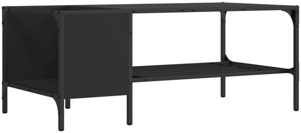 Couchtisch, Sofatisch mit Regal Schwarz 100x51x40 cm Holzwerkstoff