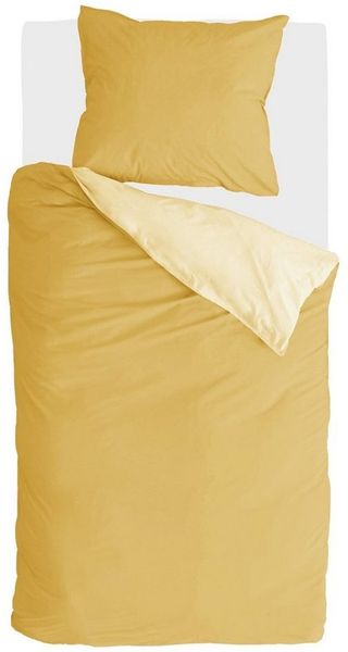 Bettwäsche-Set (135x200cm) - Byrklund Side Way Ocher-Yellow/White