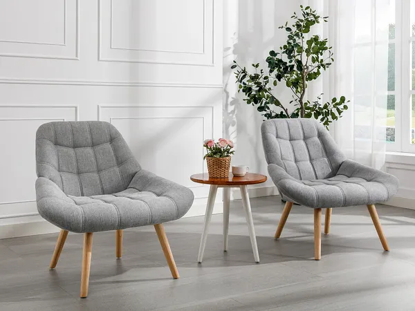 Vente-unique - LUOSTO Sessel Stoff Grau - B 79 cm x H 83 cm x L 87 cm