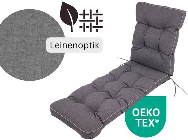 TexDeko Liegenauflage Ecolen Premium 190x60x8cm, Antirutsch-Boden, Polster für Gartenliege, UV-beständig, Wasserabweisend