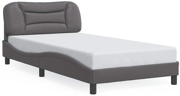 Einzelbettgestell Design für Erwachsene ohne Matratze Grau 100x200 cm Kunstleder d4830e