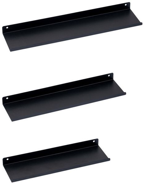 PROREGAL® Wandregal Hängeregal Schweberegal Wandboards Bücherregal Metallablage 3er Set, Hochwertigs Bücherregal Hängeregal aus Metall für Wohnzimmer Büro
