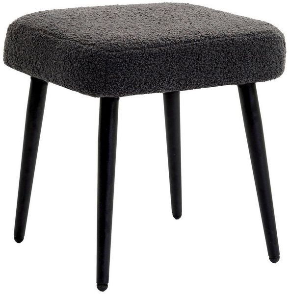 HOMCOM Fußhocker Schminkhocker Fußstütze mit Kaschmir-Optik (Hocker, 1 St, Sitzhocker), für Schlafzimmer, Stahlbeine, Dunkelgrau
