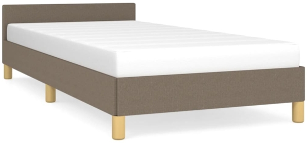 Bettgestell mit Kopfteil Taupe 90x190 cm Stoff [347379]