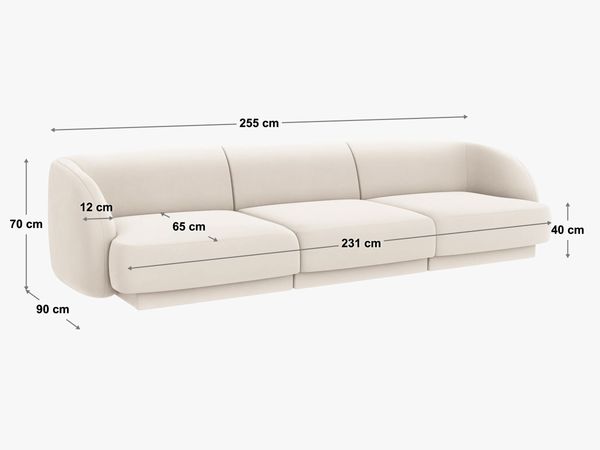 Micadoni Sofa Miley 3-Sitzer Boucle Baloo Weiß Bild 6