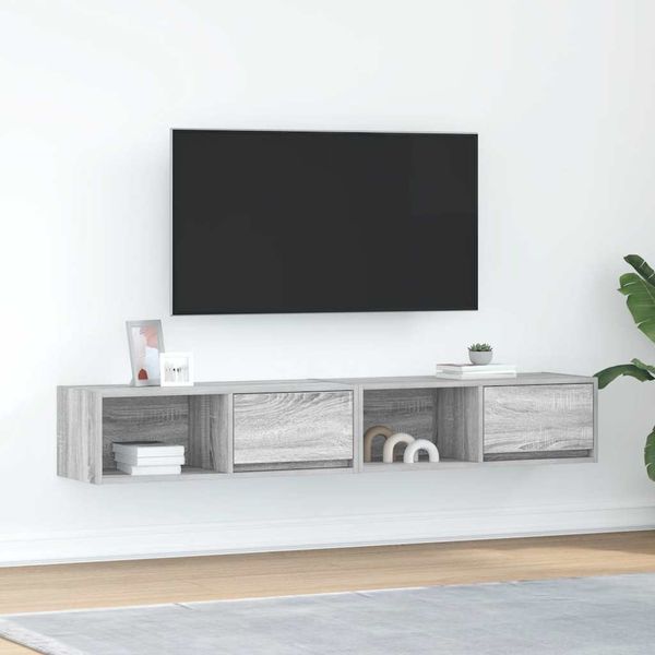 vidaXL TV-Schränke 2 Stk. Grau Sonoma 80x31x25,5 cm Holzwerkstoff 861465