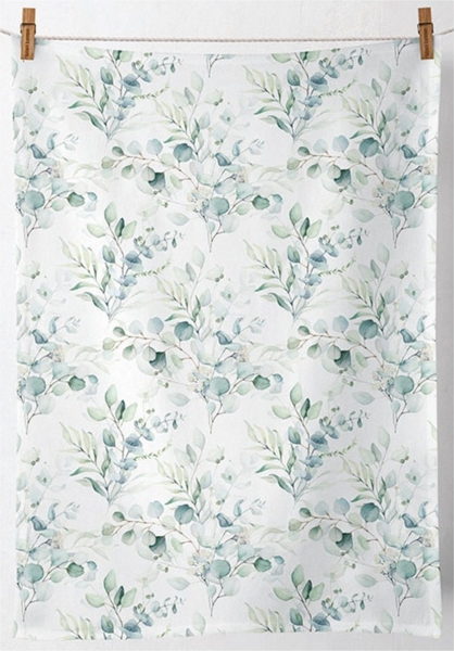 Ambiente® Geschirrtuch Eucalyptus all over, (2-tlg, 2-teilig), Geschirrtücher ca. 50x70cm Baumwolle