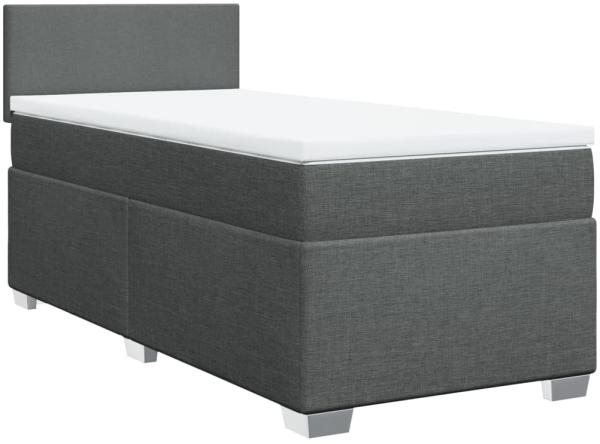 vidaXL Boxspringbett mit Matratze Dunkelgrau 90x200 cm Stoff 3288065 Bild 2