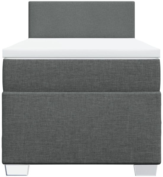 vidaXL Boxspringbett mit Matratze Dunkelgrau 90x200 cm Stoff 3288065 Bild 5