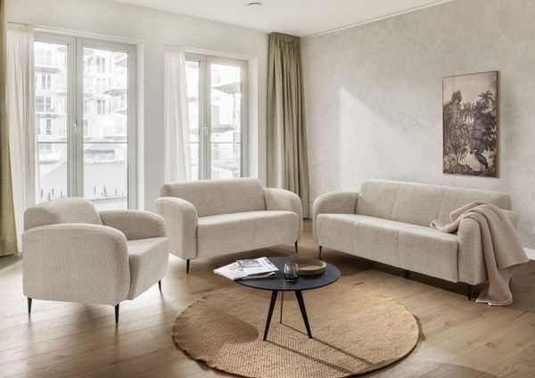 Sofa Set Marone 3er+2er+Sessel von Benformato mit Metallfüßen | verschiedene Farben