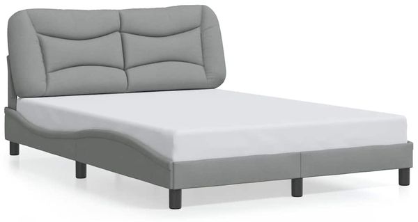 Einzelbettgestell Design für Erwachsene ohne Matratze Hellgrau 120x200 cm Stoff d4943e
