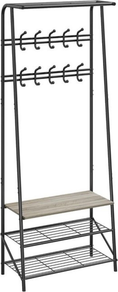 GarveeMore Garderobenständer Garderobenständer Kleiderständer mit Schuhbank,4-in-1 Design Garderobe Bild 4