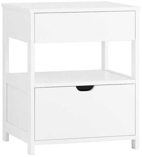 SoBuy FRG258-II-W Nachttisch, MDF, Lackiert, Weiß, 45 x 55 x 38 cm