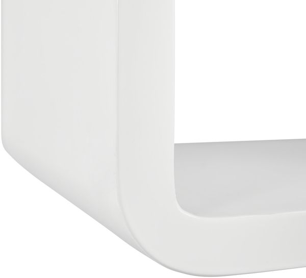 XORA 'CURVE' Wandregal 3er-Set Hochglanz, MDF Weiß, 45 x 30 x 20 cm, hängend montierbar Bild 2