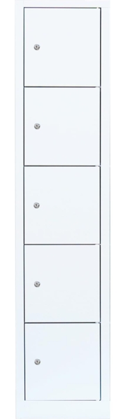 Schließfachschrank mit XXL 40cm Fachbreite Wertfachschrank Fächerschrank Spind Umkleideschrank 5 Fächer-Spint Weiß 523517 Bild 1