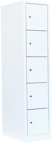 Schließfachschrank mit XXL 40cm Fachbreite Wertfachschrank Fächerschrank Spind Umkleideschrank 5 Fächer-Spint Weiß 523517 Bild 2