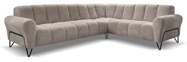 Beautysofa Ecksofa mit Metallbeine in schwarzer VOLARE L, mit höchstem Sitzkomfort, ohne Schlaffunktion Bild 4