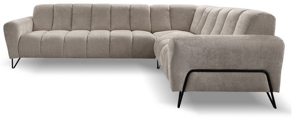 Beautysofa Ecksofa mit Metallbeine in schwarzer VOLARE L, mit höchstem Sitzkomfort, ohne Schlaffunktion Bild 2
