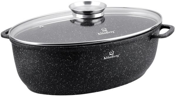 KlönBerg Bräter Bräter ideal zum Braten von Enten und Gänsen, Steinbeschichtung, Aluminiumguss, Aluminium, Keramik, Edelstahl (Multifunktional, geeignet zum Kochen, Braten und Backen!, 2-tlg, Es ist eine perfekte Geschenkidee für jeden Anlass), Innovat...