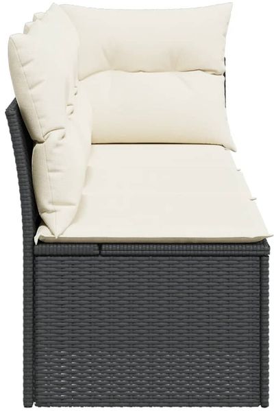 vidaXL Gartensofa mit Kissen 3-Sitzer Schwarz Poly Rattan 366014 Bild 5