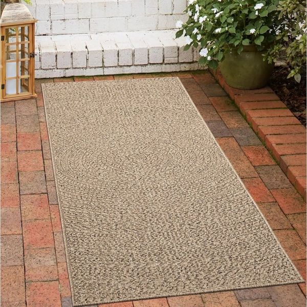 Carpetia Outdoorteppich In- & Outdoorteppich Jute-Look, rechteckig, Höhe: 5 mm, robuste Struktur wetterfest & pflegeleicht