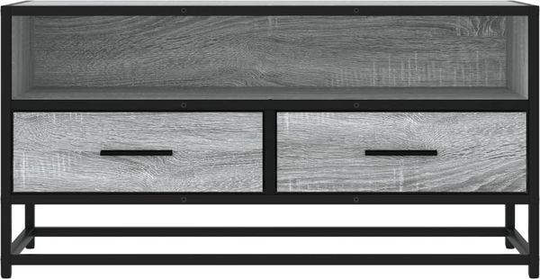 vidaXL TV-Schrank Grau Sonoma 80x34,5x40 cm Holzwerkstoff und Metall 848812 Bild 4