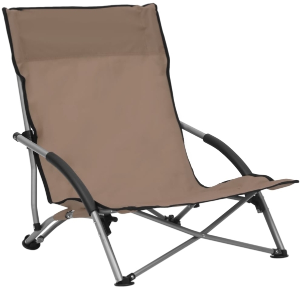 vidaXL Klappbare Strandstühle 2 Stk. Taupe Stoff 312492