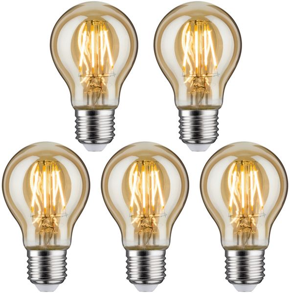 Paulmann 5147 Leuchtmittel Set 5x LED Allgebrauchslampe 500lm E27 4,7W 2500K Goldlicht