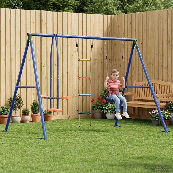 vidaXL Outdoor Schaukelset Mehrfarbig 263 x 185 x 185 cm Stahl und PE 3429822