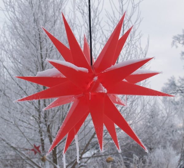 Guru-Shop LED-Stern für außen LED Melchior Outdoor II Weiß, 3D Außenstern Ø., Leuchtmittel inklusive